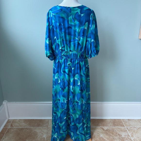 Elings Boho Flowy Watercolor Artsy Maxi Dress Wmn’s Sz XL - Picture 5 of 10